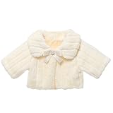 Candykids 子供ケープ 子供ドレス ポンチョ ボレロ キッズ ジュニア 女の子 子供フォーマル 卒業式 入学式 卒園式 結婚式 発表会 子供ドレス フォーマル (110-120cm, シャンパ