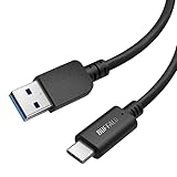 バッファロー USB Type C ケーブル USB-C & USB-A 2.0m 【 USB 3.2 (Gen1) 規格対応 】 充電 データ転送 iPhone 16 / 15 スマホ タブレット ブラック BU3AC20BK/N
