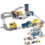 幼児用レーストラック - 採石場車両アドベンチャー セット、フレキシブル 組み立て レースカー プレイセット | STEM 学習 教育玩具、子供のための冒険の機会 クリエイティブ 組み立て 想像力豊かな遊び