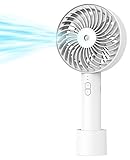 ［山善］ 扇風機 FUWARI ハンディファン 風量調節3段階 ミスト機能 スタンド付き 充電式 ライトホワイト YHMS-D20(LW)