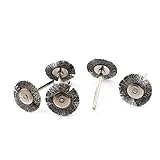 uxcell ポリッシュ ホイール 25mmスチール パッド ストレート シャンク ブラシ ツール 5本入り