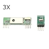 ILS - 3 pieces Superheterodyne 3400 Wireless Receiver Module With 433RF Transmitter Board