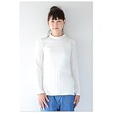 Pearls 脱「ザ・授乳服 タートル 」一枚で着たくなる ランダムリブ編みテレコの授乳口つきカットソー　ハイネック　jtp154 (off white)