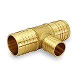 Everflow PXRT3431-NL Lead Free 3/4-Inch x 3/4-Inch x 1/2-Inch Pex Barb Brass Reducing Tee by Everflo