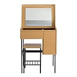 エア・リゾーム ドレッサー 化粧台 コンパクト スツール付き コンパクトで置きやすい一台二役デザイン コンパクトデスク＆ドレッサー ORIO（オリオ） ナチュラル