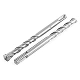 uxcell コンクリート用ドリルビット SDSプラスシャンク ハンマードリルビット メタル グレー カットツール 2本入り