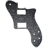Musiclily Pro 15穴テレキャスターピックガード ワイドレンジ 2ハムマウント仕様Fender Mexican 72 Tele Deluxe エレキギター用、ブラックパール4P