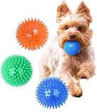 MUYYIKA 犬用おもちゃ ボール 音の出る 噛むおもちゃ 歯磨き 天然ゴム 弾力性 耐久性 運動不足 ストレス解消 訓練用 知育玩具 小型犬/中型犬に適用サイズ (直径6.5cm 3個セット)