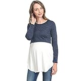 LPATTERN マタニティ 授乳服 授乳口付き 授乳 長袖　Ｔシャツ　2way 外出 2セット 夏【 透けない素材 】 無地　シンプル　S/M/L/XL ブルー　グレー