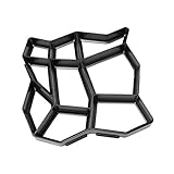 DIYパスメーカーモールド手動でセメントを舗装レンガの石の道路再利用可能なプラスチックコンクリートの庭の金型43.5 * 43.5センチメートル（黒)