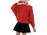 【hkukat】キッズ パーカー ニット 子供 セーター ドルマンスリーブ フード プレゼント 防寒着 暖かい 子供服（レッド, 90）