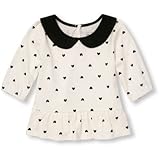 THE CHILDREN'S PLACE(ザ・チルドレンズプレイス) エルボースリーブピーターパンカラープリントペプラムトップ トップス半袖シャツ 4歳【並行輸入】