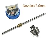 muzata HVLP重力フィードスプレーガンエア3ノズル1.4 MM 1.7 MM 2.0 MM、600 ccカップ Nozzle: 2.0mm MZZ079