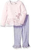 Little Lass Baby Girls' 2 Piece Ruffle Tulle Pant Set Pink/Grey 12 Months [並行輸入品]