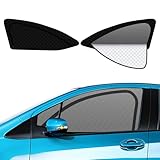 【ハンドルカバー付き】2in1一体式 トヨタ アクア 10系 着脱簡単 サンシェード メッシュカーテン マグネット式 換気 AQUA NHP10/NHP10H H23.12-R3.7 遮光 サイド用 運転席 助手席 日除け 2枚