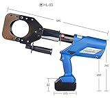 CGOLDENWALL φ85mmまで電動油圧式ケーブルカッター　LEDライト付充電ケーブルワイヤーカッター リチウムイオン　コードレス電線カッター　銅アルミ外装ケーブル、ACSRなどに適用　【一年安