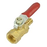 uxcell　ボールバルブ;　ガスフロー穴　オス径11.5mm　ホーステール8mm　レッドハンドル