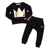 phenovo　ベビー　子供　赤ちゃん　男の子　長袖　Tシャツ　トップス　+　パンツ　スーツ　クラウン　綿　全4サイズ - 80
