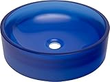 A & E Bath and Shower BreeoブルーMeli Polymer Basin、ホワイト