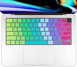 【2024年 M4チップ 搭載 モデル】MacBook Pro 14 インチ A3112/A3185/A3401 MacBook Pro 16 インチ A3403/A3186 用 キーボードカバー US英語配列 極薄 防水 防塵 耐磨 マルチカラー