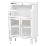 リビング 収納 インテリア ガラス扉 白 い 棚 可愛い 姫系 ガラスのキャビネット VIOLETTA ホワイト