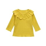 ホットセール6 m-4年古い赤ちゃんガールズブラウストップスTシャツSweet服装、幼児幼児花びらラペルClothes 3T イエロー 1
