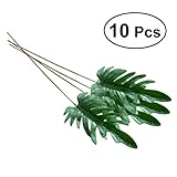 OUNONA 人工観葉植物 フィロデンドロン 葉のみ インテリアグリーン 10本入り