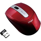 Digio2 ブルーLED 3ボタン ワイヤレスマウス レッド MUS-RKT93NR