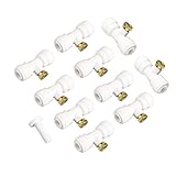 Easy Raku 噴霧冷却システム散水用具 1/4"ホース対応 ネジ10/24 ミストノズルとコネクターキット 取付簡単 DIY (10ノズルティー+10ノズル+1プラグ) ホワイト