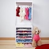 ペット用品を可愛くひとまとめ♪ わんわんクローゼット 2点タイプ 【送料無料】 ペット用 クローゼット 衣装ケース 犬用 服収納