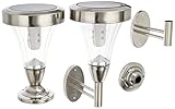 Pure Garden 50-15 Outdoor Wall or Post Mount Solar Lights, Set of 2 by Pure Garden