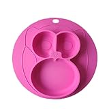 Raymoon ベビー用品　食器　お食事マット 一体式　ハッピボウル　ランチョンマット ランチプレート シリコン 離乳食 ベビー食器 赤ちゃん キッズ　防水　滑り止め　可愛いふくろう型　出産祝い　持ち