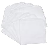 Fluffy（フラフィ） ピコレース 二重合 ガーゼハンカチ ホワイト 10枚セット 日本製 綿100％ 無地 33×33cm