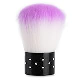 ラインストーン付 フェイス&ネイル用ブラシ メイクブラシ ネイルダストブラシ (パープル)