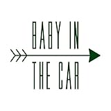 baby in car カッティング ステッカー Mサイズ ダークグリーン 深緑