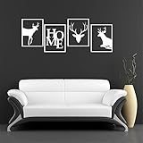 Aooyaoo ウォールステッカー 鹿図案 部屋の飾り 北欧スタイル 40*30cm 4pcs