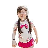 「楽々セレクトショップ」DUDU&MUMU正規品　大人気　可愛い子供用水着 女の子 花柄 スクール セパレート 上下セット 女児 ガールズ ビキニ キャップ付き 海水浴 スイミング ベビー フリル ス