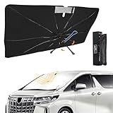 新型 アルファード ヴェルファイア 30系 専用 傘型サンシェード 車種専用設計 360°回転可能 遮光 断熱UVカット フロントガラス用 10本骨グラスファイバー ワンタッチ収納 取付簡単 収納袋付き（ALPHARD VELLFIRE 30 2015年-2023年対応）