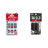 【セット買い】ぺんてる シャープ芯 アイン シュタイン 0.3 B XC273B-3P 3個パック & ぺんてる シャープ芯 ぺんてるアイン 0.3mm B 3個 XC283B-3P