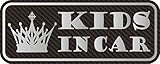【3M　1080-CF12使用】KIDS IN CARマグネット　カーボンタイプ　(シルバー)