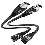 UseBean USB C延長ケーブル 0.3M [2本セット], 4K映像出力 USB-C 3.2 Gen2 20Gbps高速データ転送 PD 100W急速充電 USBC オス-メス タイプc延長コード iPhone 16 15, MacBook, iPad Pro, Dell XPS, Galaxy S25 S24, Steam Deck, Nintendo等Type-C機種対応
