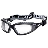 Bollé Safety 253-TR-40085 Tracker Safety Eyewear with Black/Gray Polycarbonate + TPE Full Frame and 