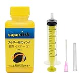ブラザー （BROTHER）用 イエロー （顔料） 詰め替え 互換インク superInk 100ml （全機種対応） + 手袋1組 + 10ml注入器 + 針 + キャップ