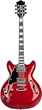 335スタイル・エレキギター、フルスケール・レフトハンド・エレキギター、セミホロウ・ボディ・ギター、ローズウッド指板、ステンレスフレット・プロフェッショナル・エレキギター (チェリーレッド)