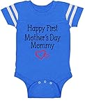 Happy最初母の日プレゼント新しいMommyママかわいい赤ちゃんJerseyボディスーツ カラー: ブルー