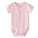 半袖ボディースーツ、新生児オニーズ、夏、ライトピンク