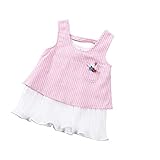 夏ベイビー服 110cm 女の子ワンピース 袖なし Pojour キッズ用かわいいドレス 子供ギフト 通気 綿