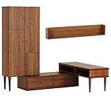 arne テレビ台 キャビネット ウォールシェルフ 完成品 日本製 配線収納 3点セット T-003 T3H-cabi WallBox F-1200 ブラウン