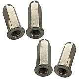 S-NET M6 汎用 社外品 六角 フランジ ナット マフラー ロング ニッケル メッキ 袋ナット 幅 13.7mm 長さ 32mm SN-315-FN 4個