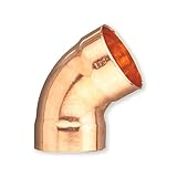 Everflow Supplies cclf0250 45度C X C銅エルボwith 2つはんだカップfor 2 – 5 / 8 " ODパイプ、2 – 1 / 2 "